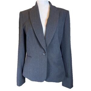 Cremieux Women’s Navy Blazer Shimmer Elbow Patches Casual Work Jacket - Size 6